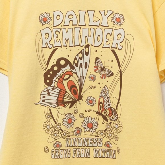 NEW Full Tilt Tillys Daily Reminder Kindness Grows From Within Butterfly T-Shirt - Picture 2 of 2